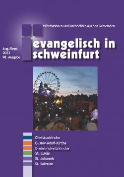 Titelbild der Ausgabe: Menschen auf einem Volksfest, im Hintergrund ein Riesenrad